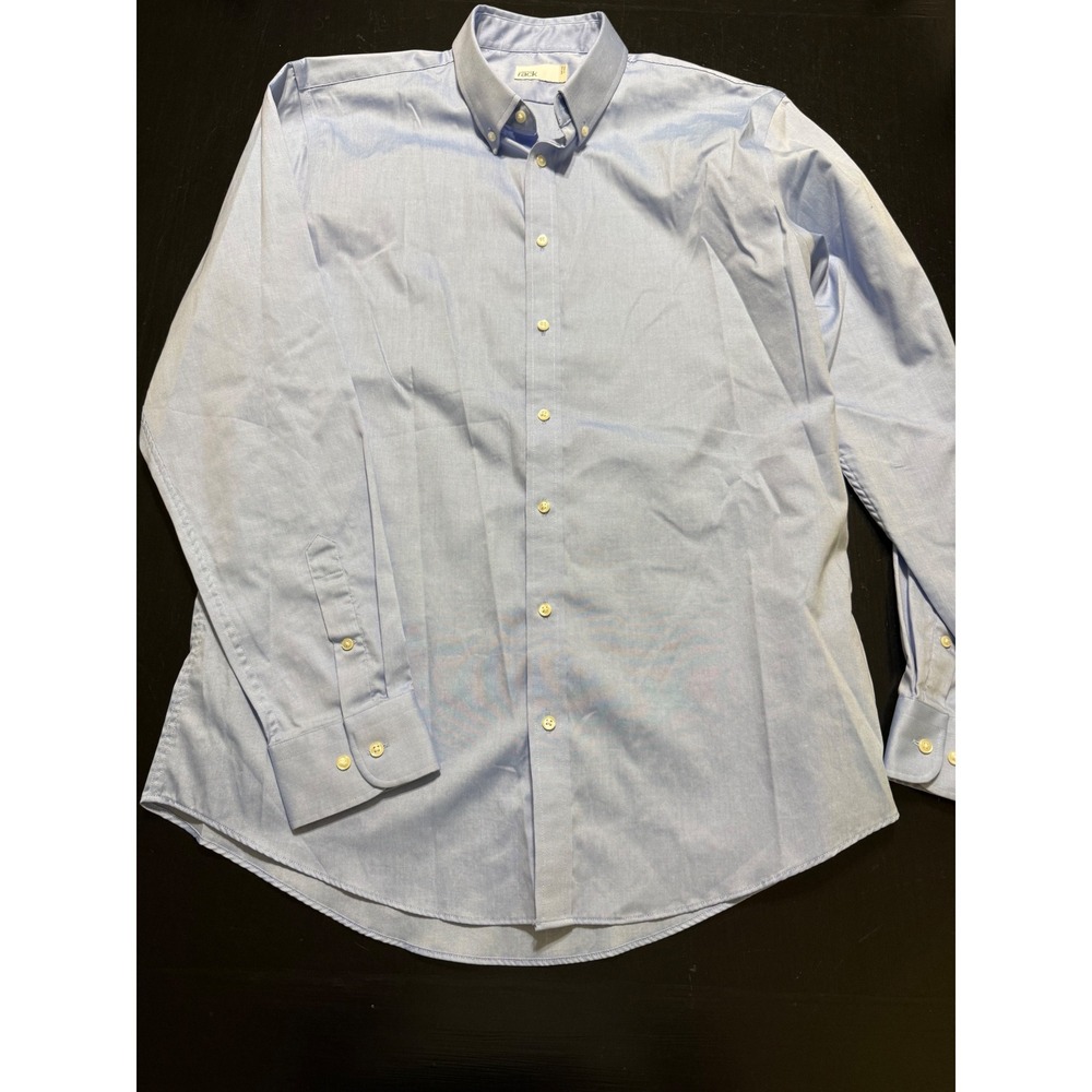 Nordstrom Rack Mens Trim Fit Non-Iron Dress Shirt Light Blue 17 36/37 ButtonDown